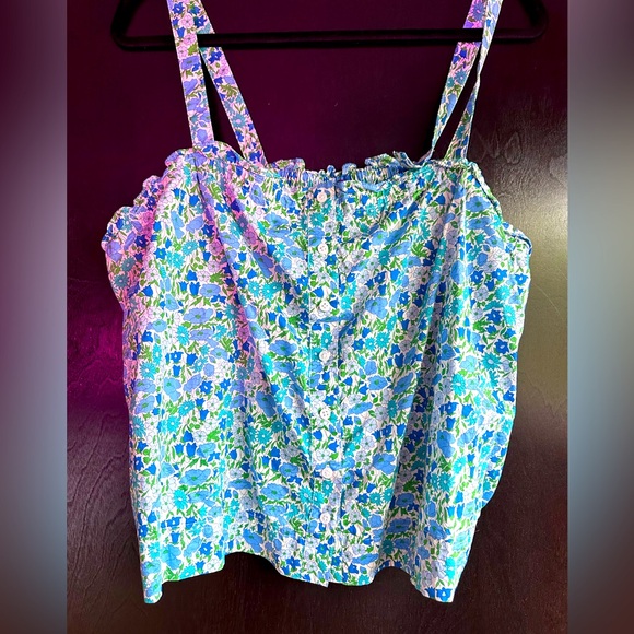J. Crew Tops - Liberty of London J.Crew smocked button front Tank Top XXL